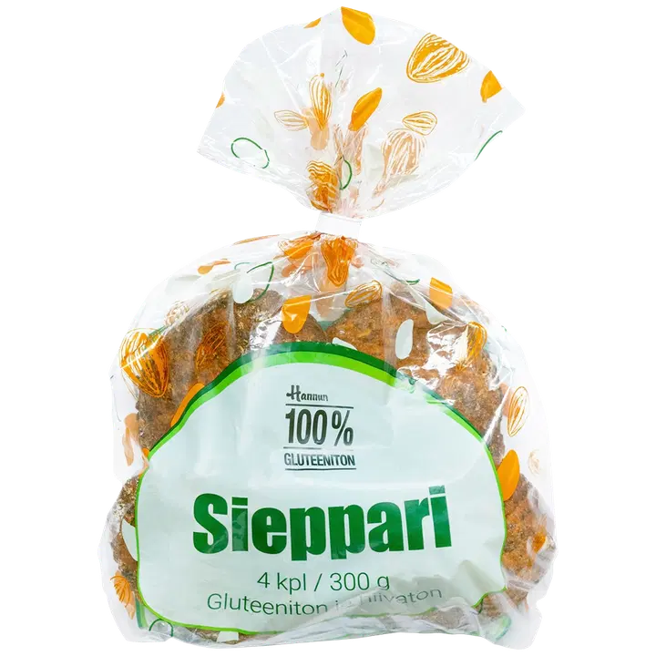 Hannun 100 % gluteeniton 100 % gluteeniton sieppari jyväsämpylä 300g