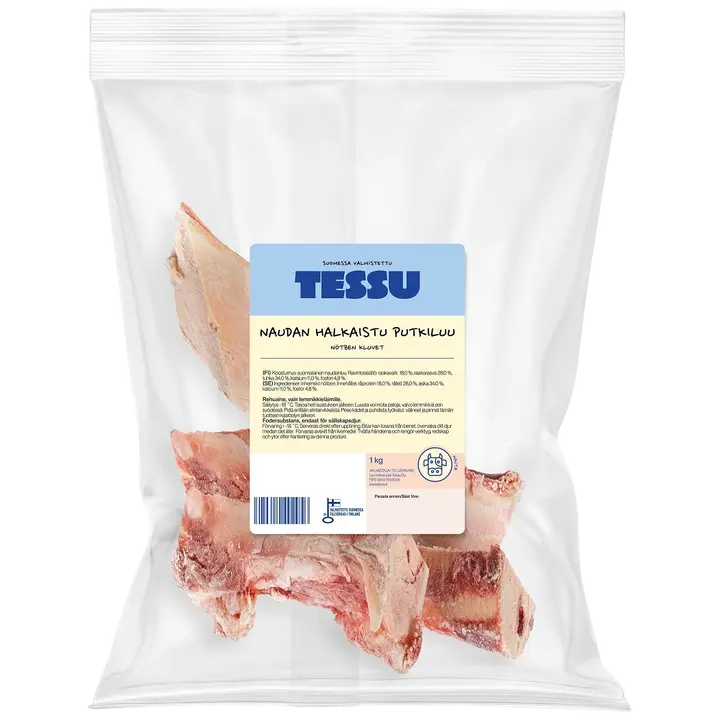 Tessu Naudan halkaistu putkiluu 1 kg