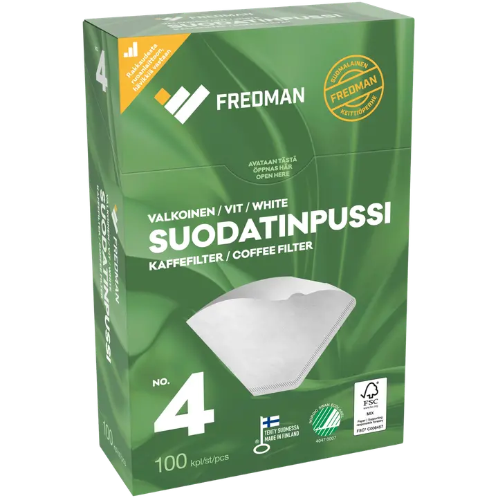 Fredman Kohvifilter N:O4 /100,<(>,<)>valge