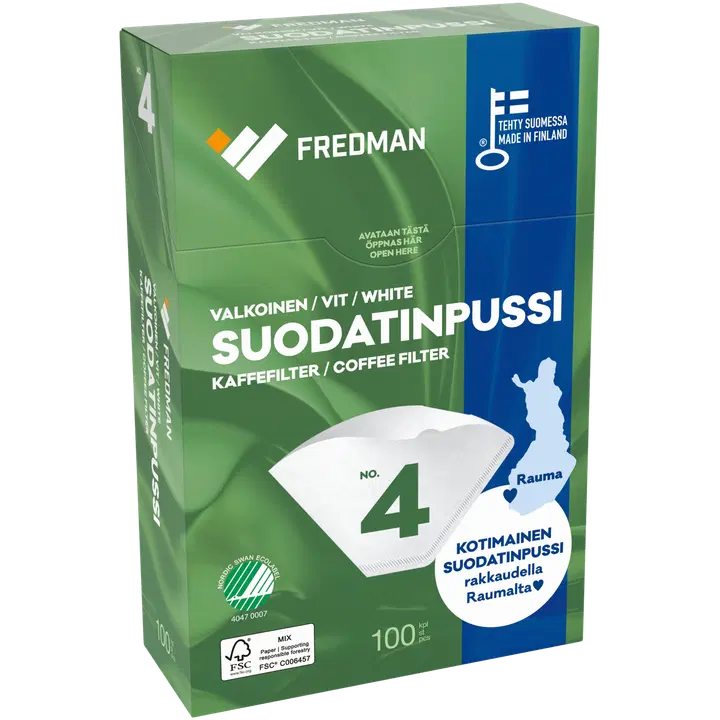 Fredman suodatinpussi No 4 valkoinen 100kpl