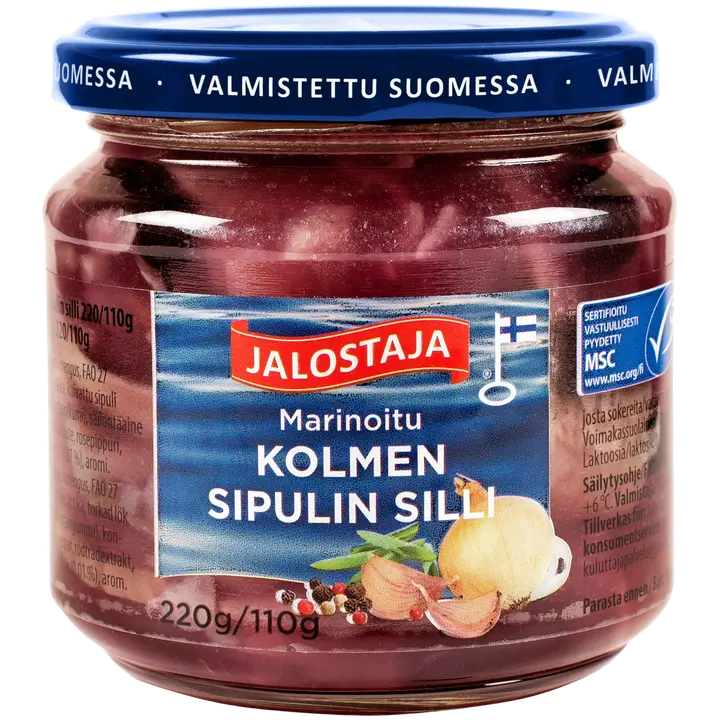 Jalostaja Marinoitu Kolmen sipulin silli 220/110g MSC