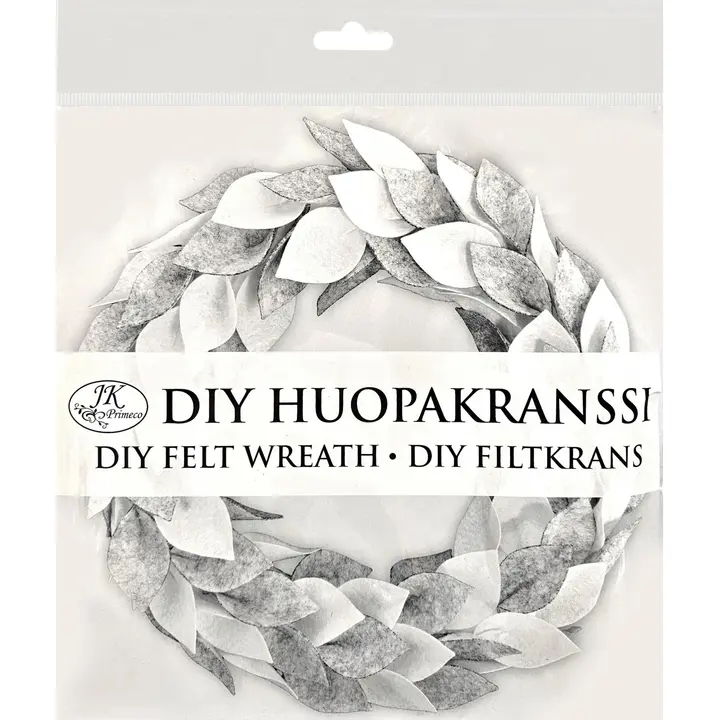 J.K. Primeco DIY-Huopakranssi valkoharmaa