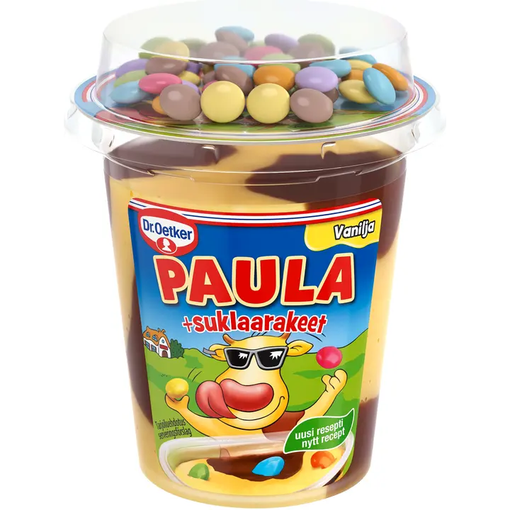 Dr. Oetker PAULA Vanilja-Suklaa vanukas +suklaarakeet 125g