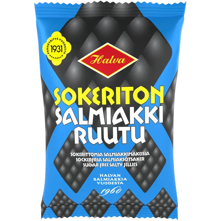 Halva Sokeriton Salmiakkiruutu 90 g