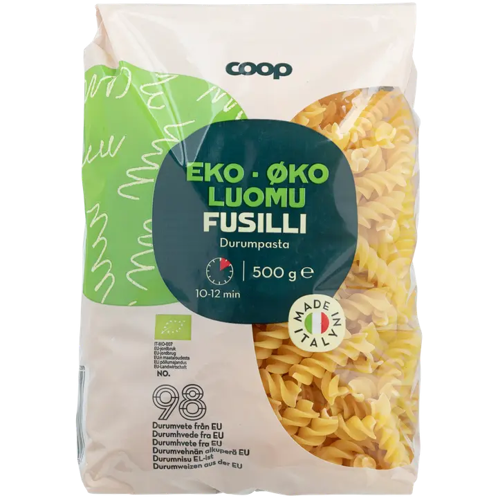 Coop Fusilli pasta luomu 500 g