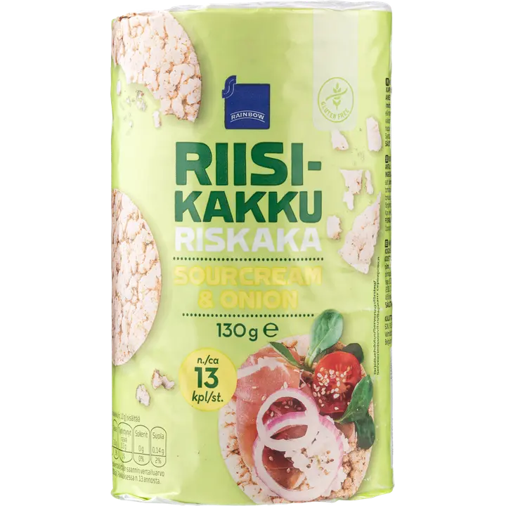 Rainbow hapukoore-sibulamaitselised riisivahvlid 120 g