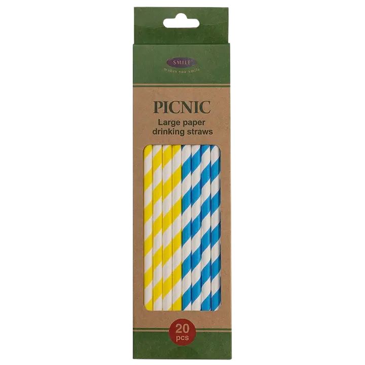 Smile paperipillit, Ø 8mm, 20 kpl, sininen/keltainen