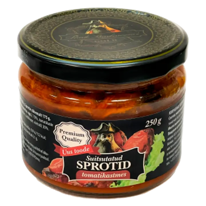 Pirate Barbarossa's gold suitsutatud sprotid tomatikastmes 250g