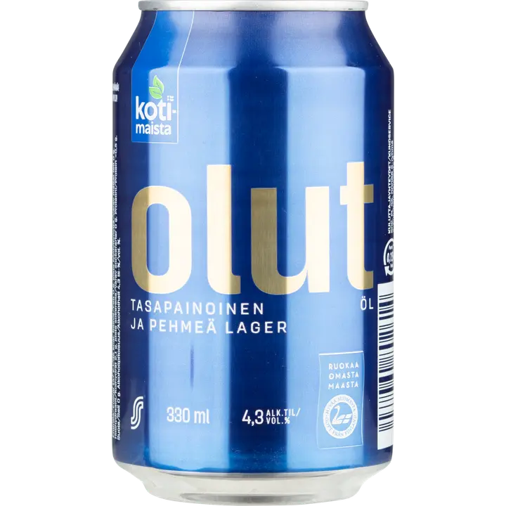 Kotimaista Lager olut 4,3 til-% tölkki 0,33 L
