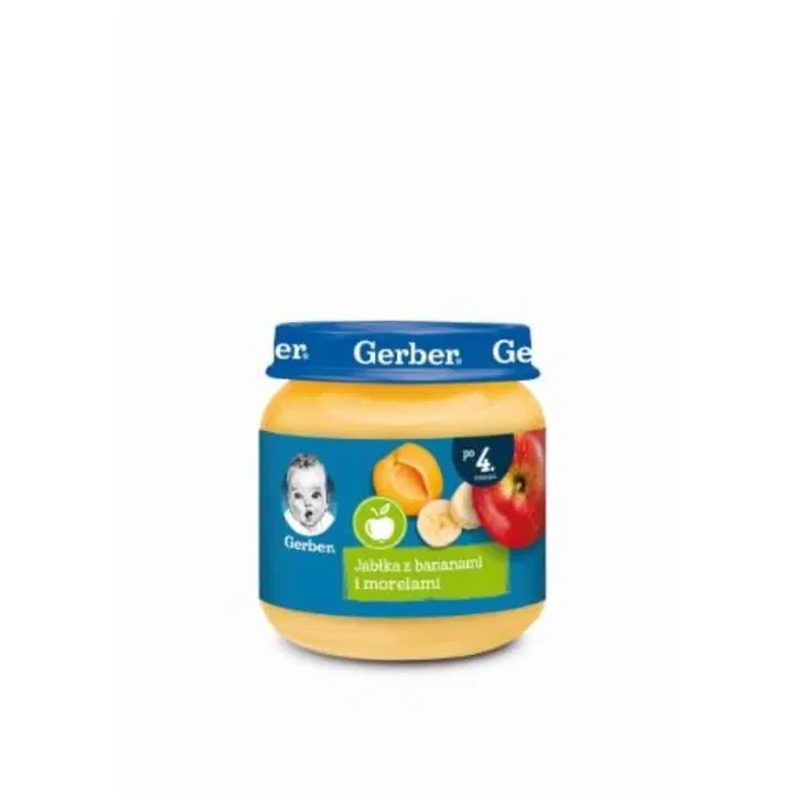 GERBER õuna-aprikoosi-banaanipüree 4k, 125 g