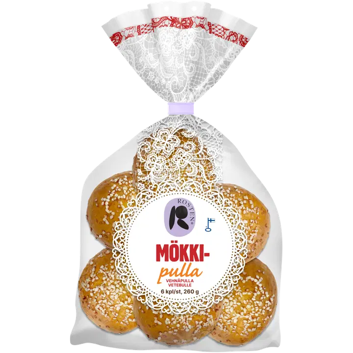 Leipomo Rosten mökkipulla 6 kpl / 260 g pikkupulla
