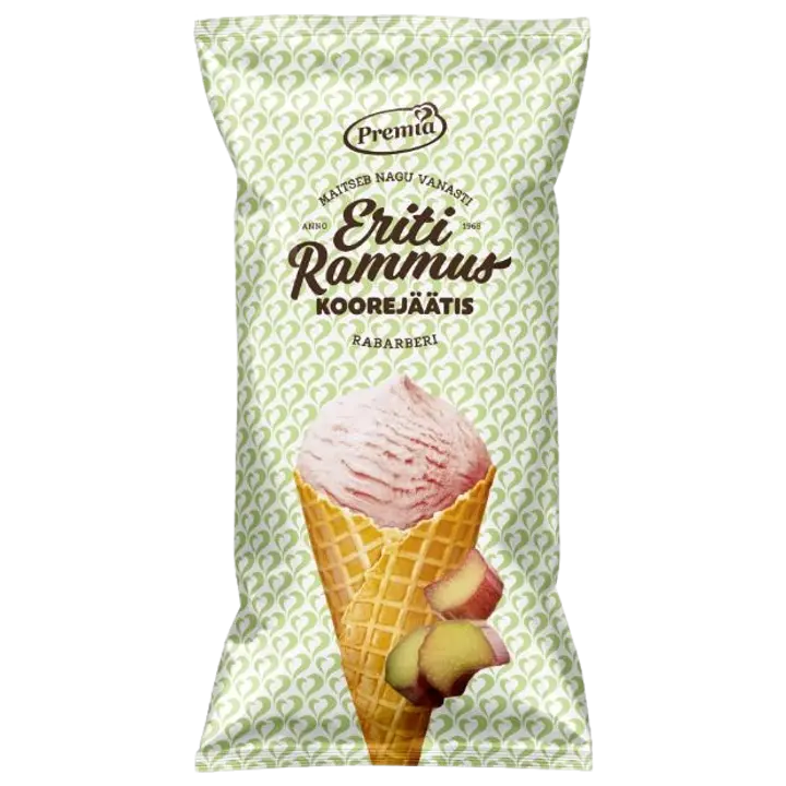 Eriti Rammus rabarberi-koorejäätis, 100 g / 200 ml