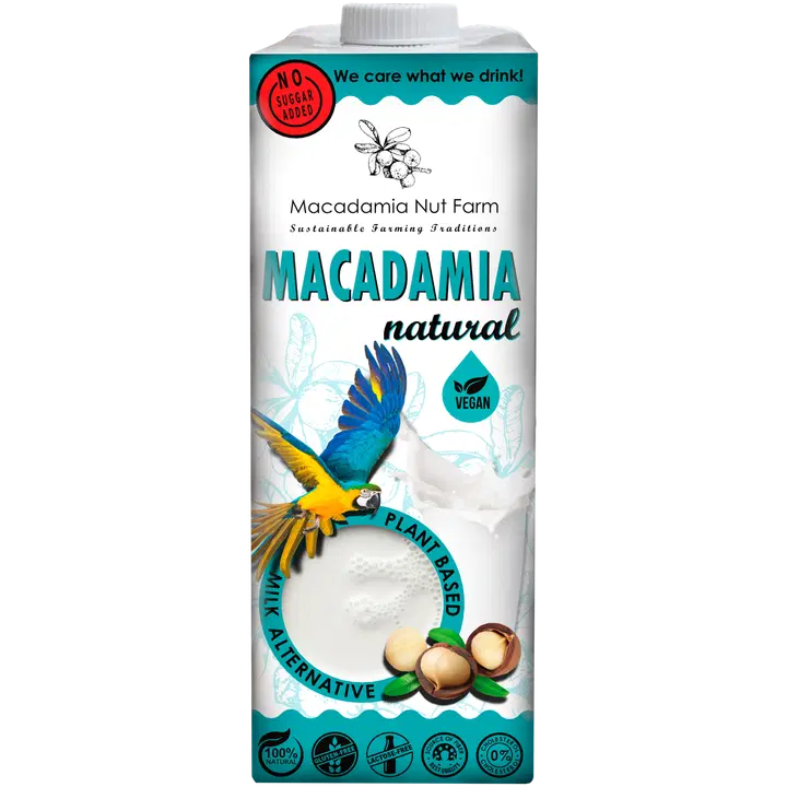 Macadamiajuoma Natural vegaaninen täyteläinen maitojuoma 1L