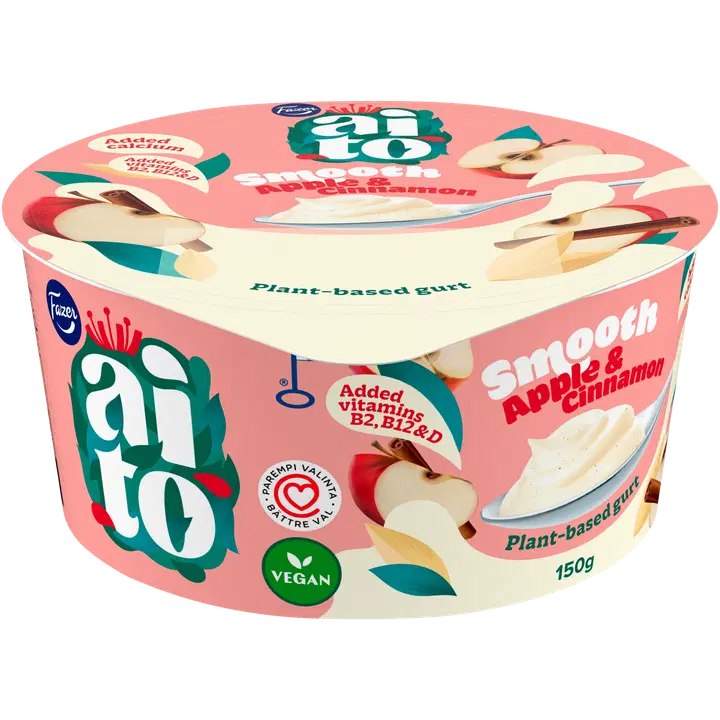 Fazer Aito Kasvipohjainen Gurtti Omena & Kaneli 150 g, omena-kanelikauravälipala