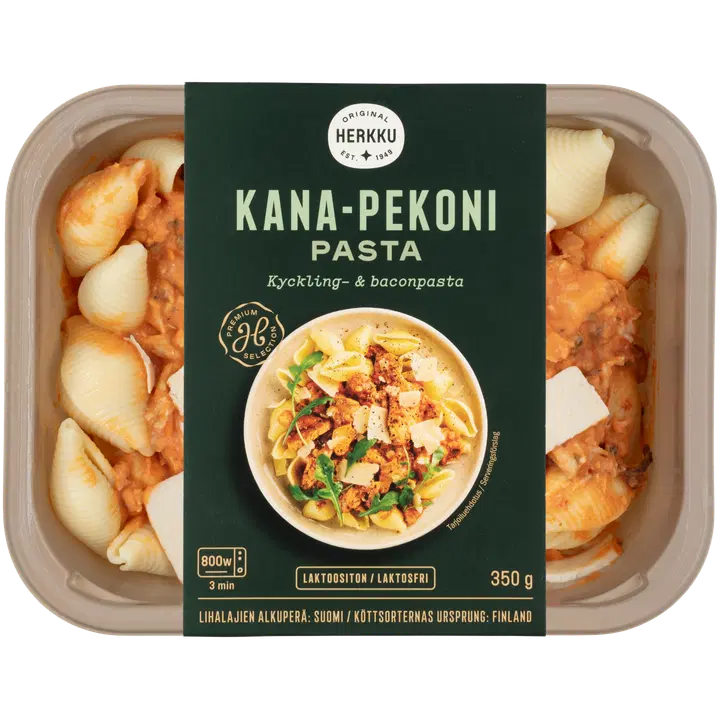 Herkku kana-pekonipasta 350g