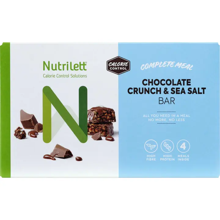 Nutrilett Chocolate Crunch & Sea Salt bar ateriankorvikepatukka 4x60g