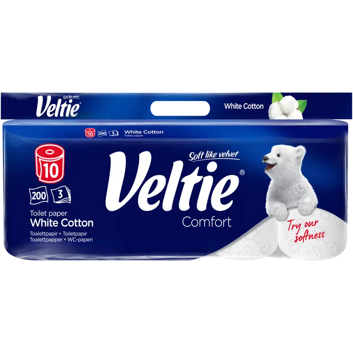 Veltie wc-paperi Comfort White Cotton 10 rll 3 krs