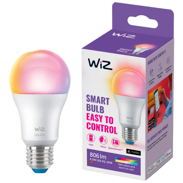 WiZ älylamppu E27 A60 8.5W Color Wi-Fi