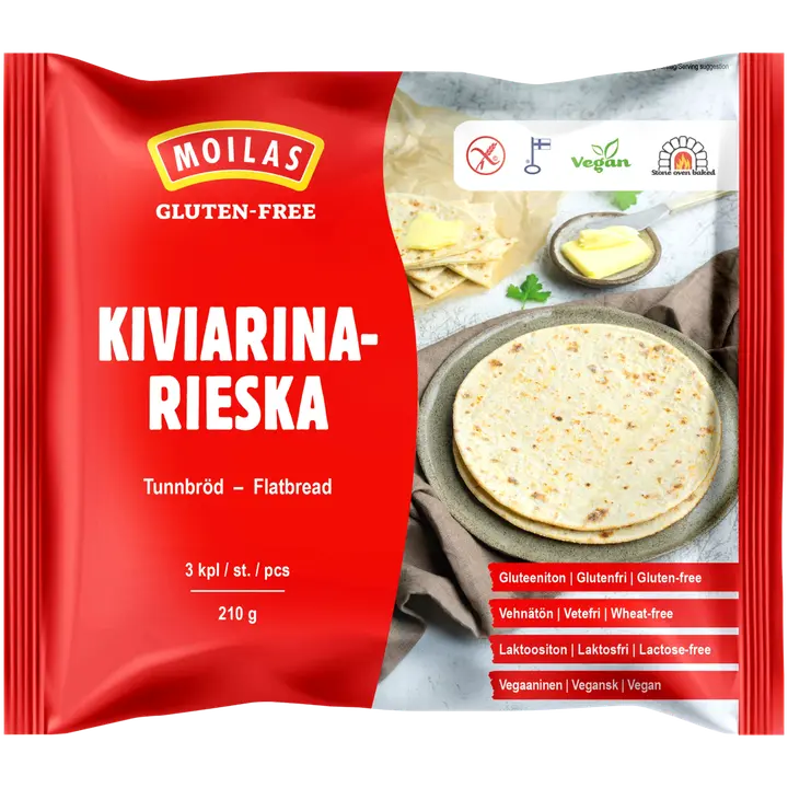 Moilas Gluten-Free Kiviarinarieska 3kpl/210g gluteeniton pakaste