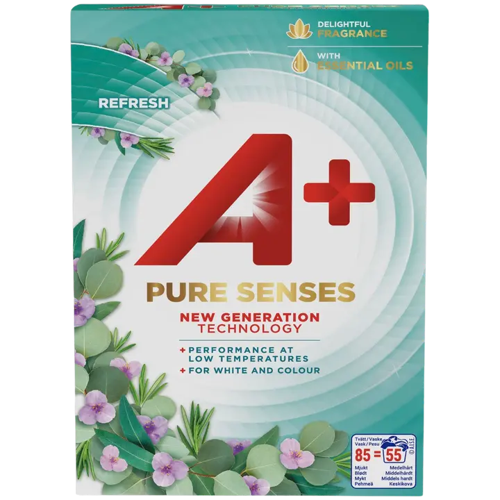 A+ Pure Senses Refresh Pyykinpesujauhe 3,6kg