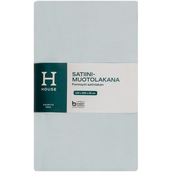 Voodilina kummiga satiin 120X200X25