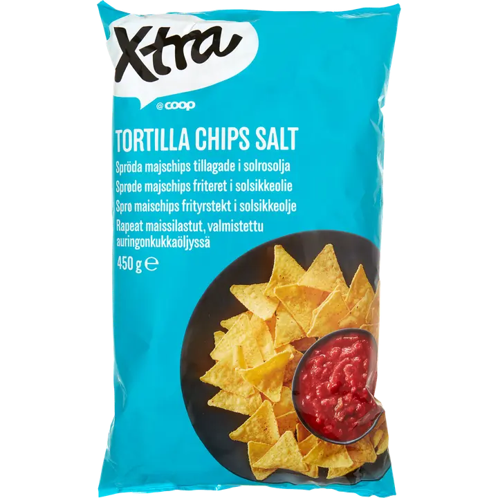 Xtra tortilla chips natural maissilastut 450 g