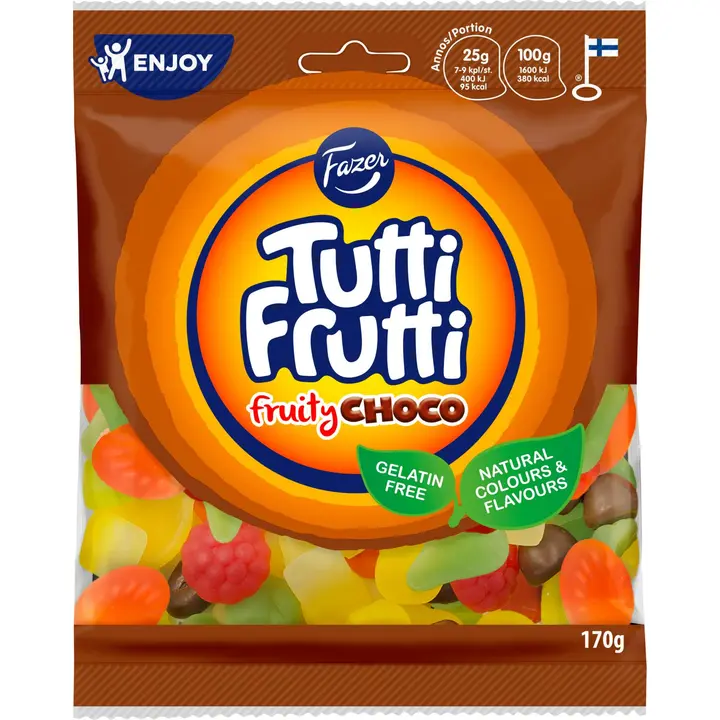 .Tutti Frutti Choco kummikommid 170 g