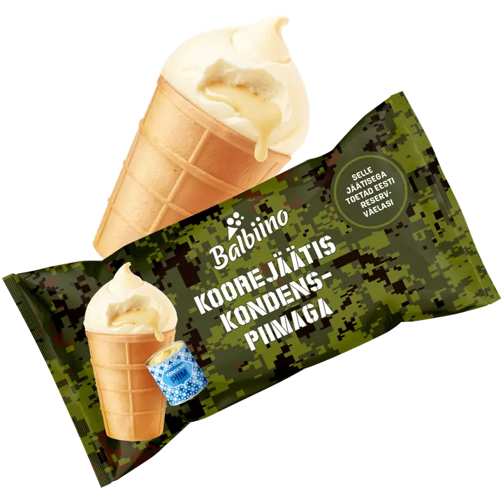 Balbiino Reservväelase Kondenspiima Koorejäätis Vahvlitopsis 65 g