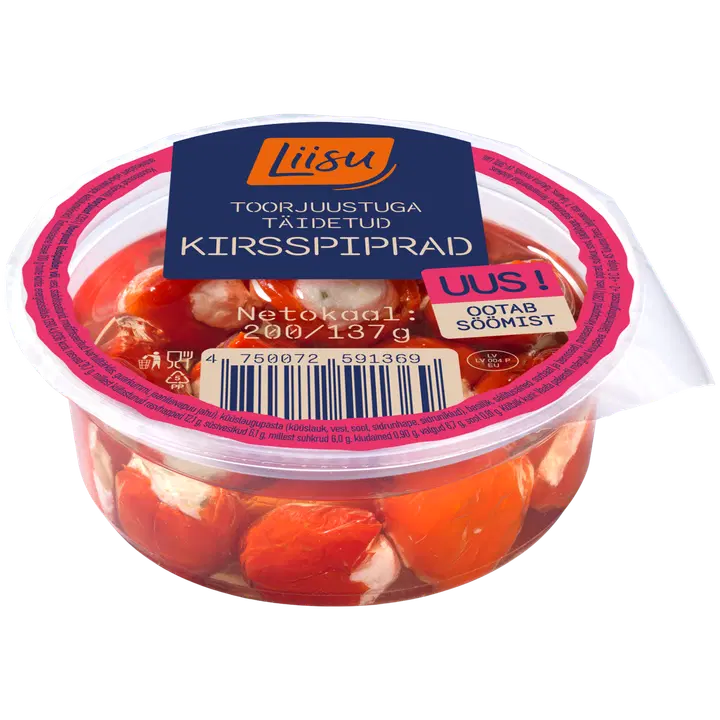 Liisu toorjuustuga täidetud kirsspaprika, 200g