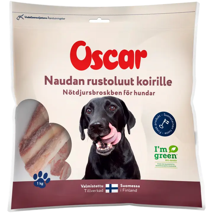 Oscar Naudan rustoluut koirille pakaste 1kg