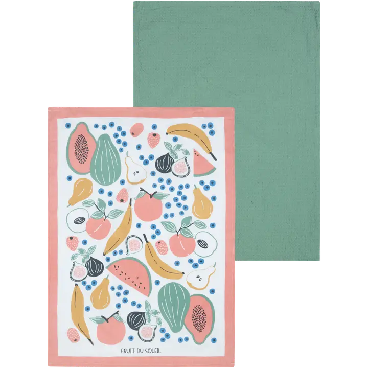 House keittiöpyyhe Jungle-fruits 2 kpl, beige