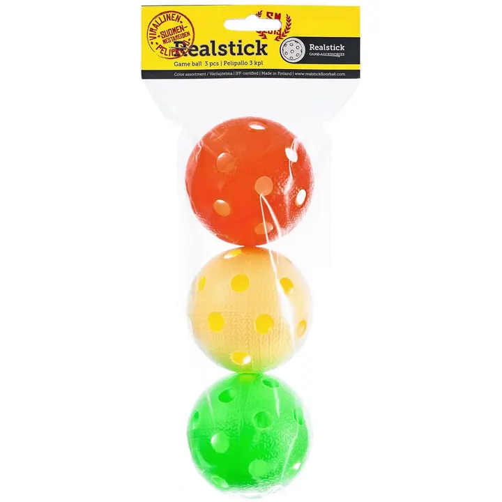 Realstick salibandypallo 3 kpl moniväri