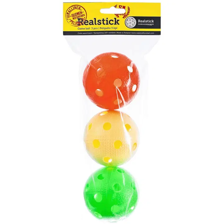 Realstick salibandypallo 3 kpl moniväri