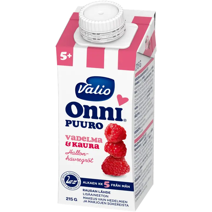 Valio Onni® vadelma-kaurapuuro 215 g UHT (alkaen 5 kk)