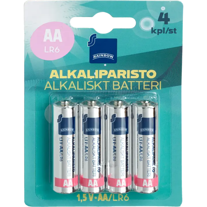 Rainbow alkaliparisto AA/LR6 1,5V 4 kpl