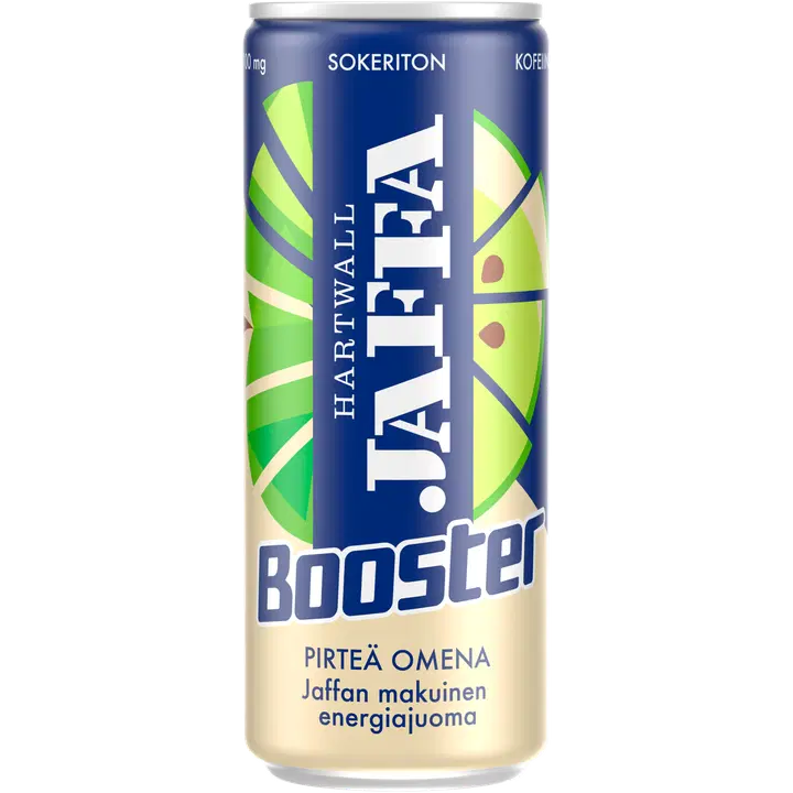 Jaffa Booster Pirteä Omena sokeriton energiajuoma 0,33 l
