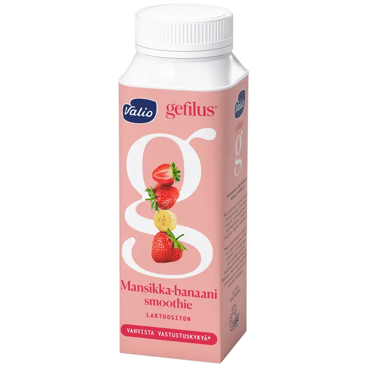 Valio Gefilus® Smoothie jogurttijuoma 2,5 dl mansikka-banaani laktoositon