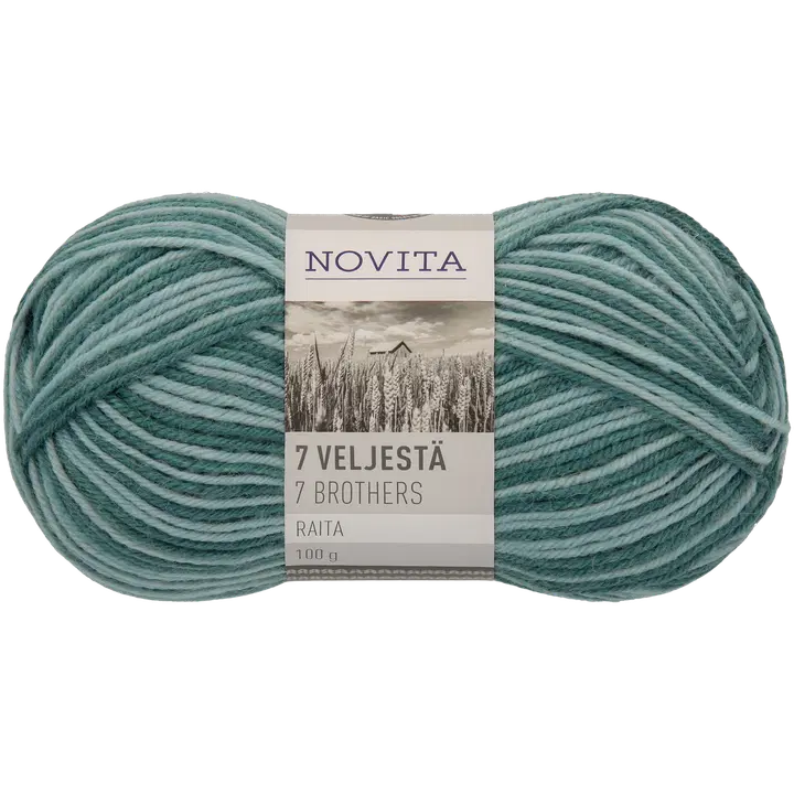 Novita lanka 7 Veljestä Raita 100g 931