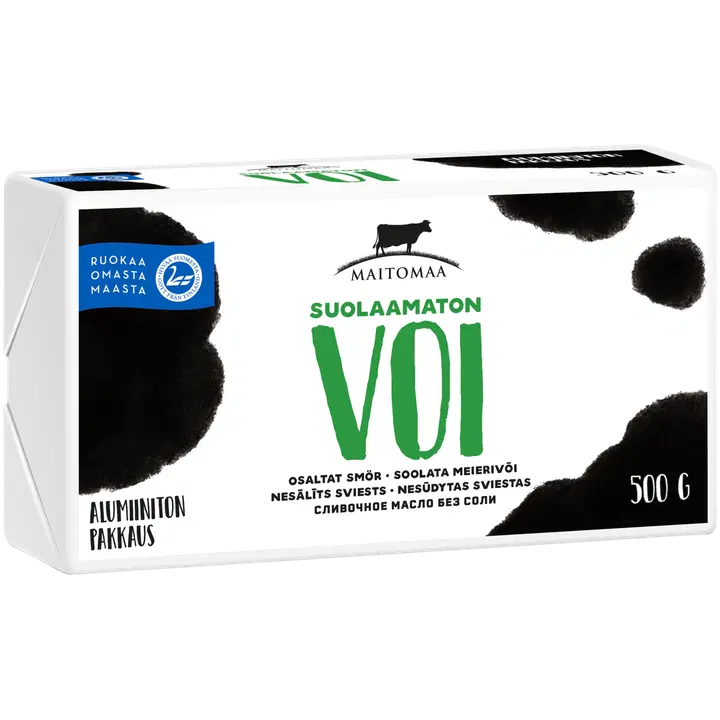 Suonenjoen  suolaamaton meijerivoi, lisäaineeton, vähälaktoosinen 500 g