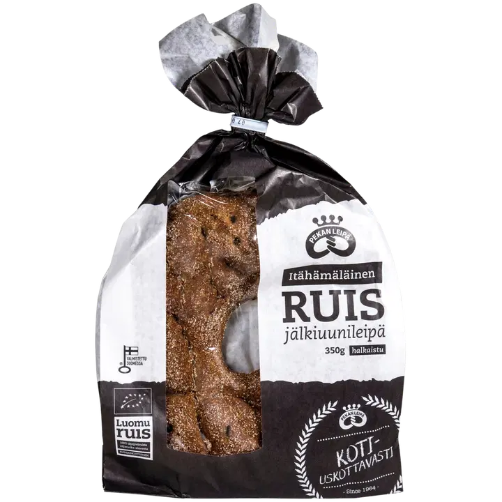 Pekan Leipä Itähämäläinen 100% Ruisjälkiuunileipä halkaistu 350g luomu