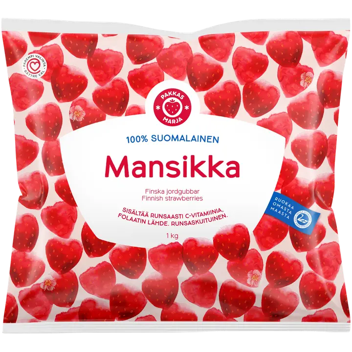 Pakkasmarja 100% suomalainen mansikka 1kg