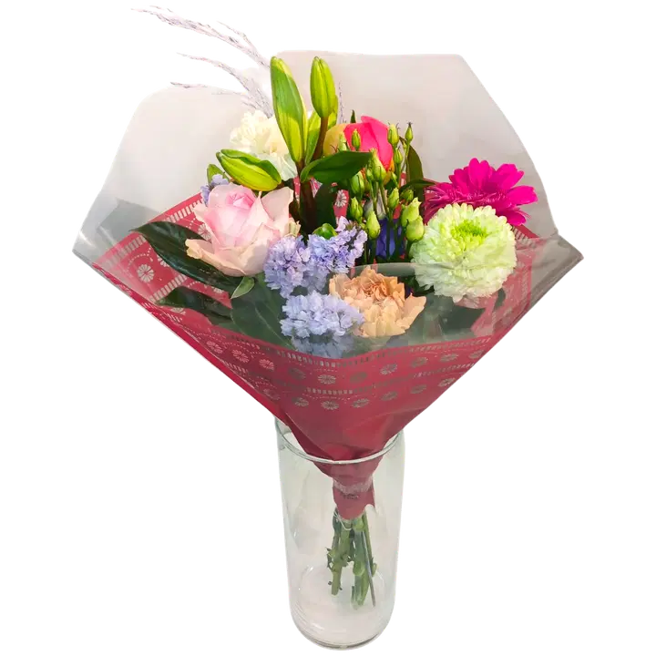 Kimppu Milka, monivärinen sekakimppu, 10 oksaa, 50cm