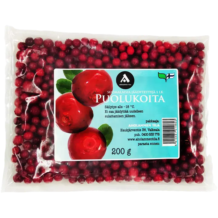 Aholammen tila Puolukoita 200 g Jäädytettyjä