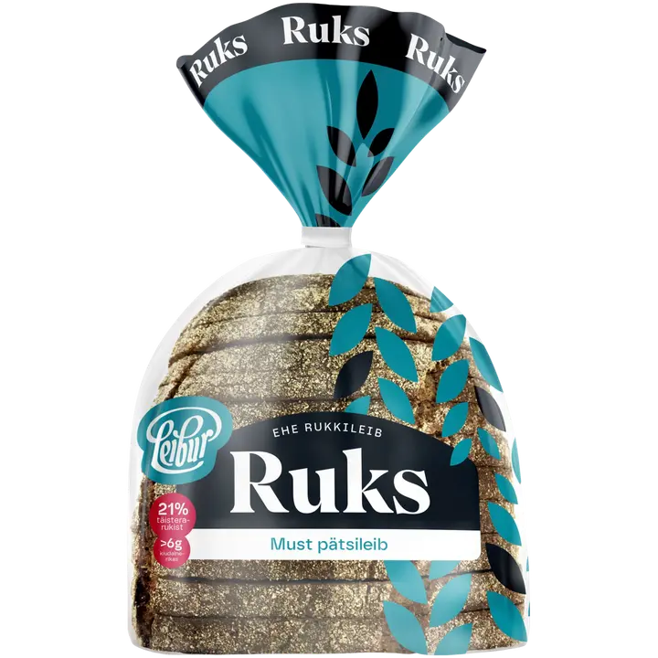 Leiburi Ruks Must pätsileib 390 g