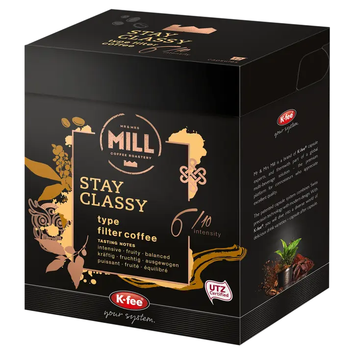 K-fee Mr & Mrs Mill Stay Classy type filter coffee kahvikapseli 12kpl