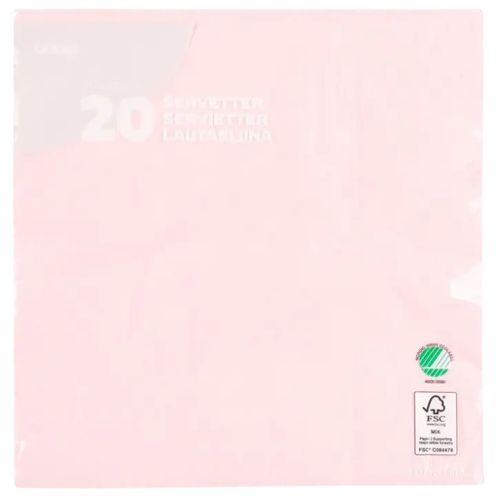 Coop lautasliina pinkki 40x40cm 20kpl