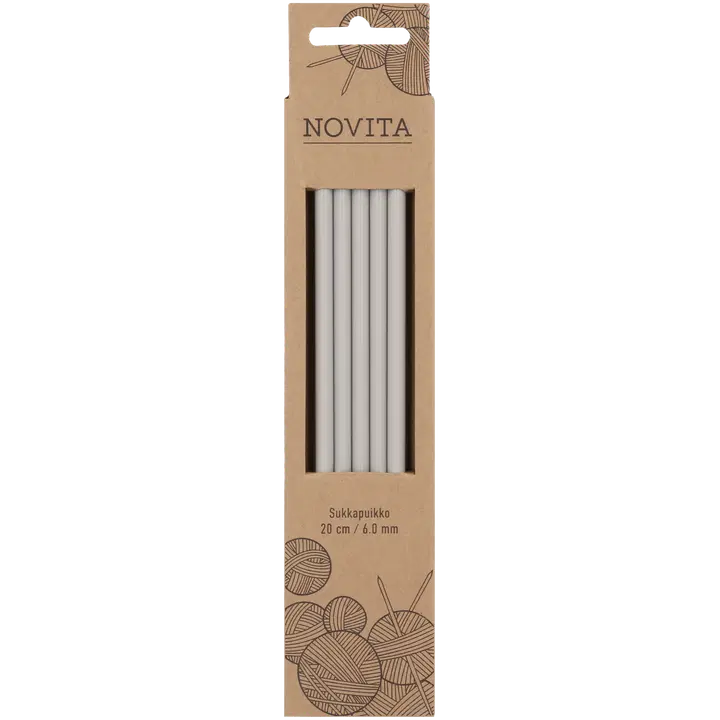 Novita Sukkapuikot 20cm - 6 mm harmaa