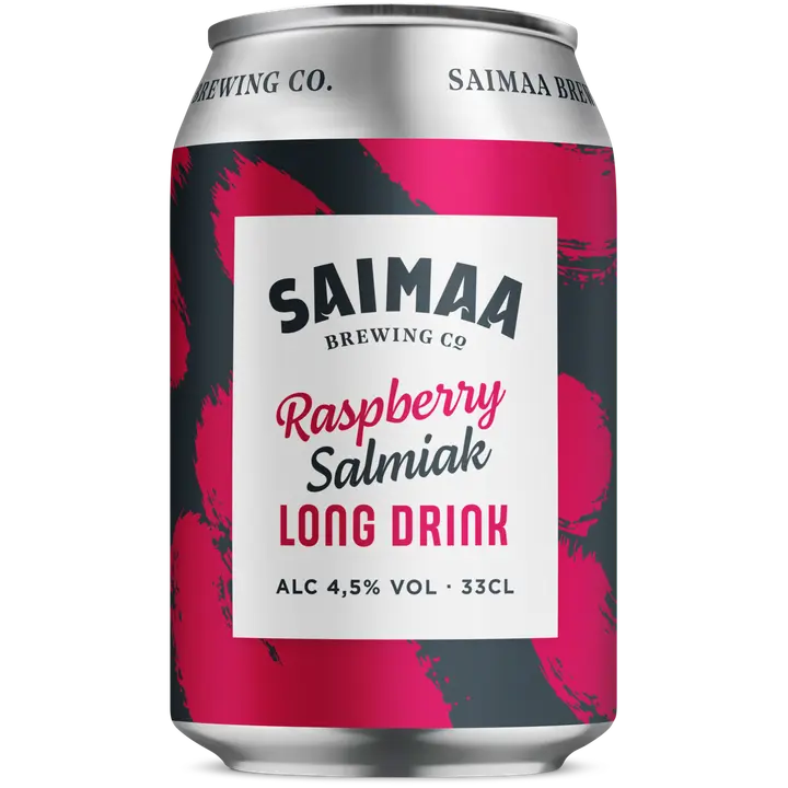 Saimaa Long Drink Raspberry Salmiak 4,5% 0,33l tölkki