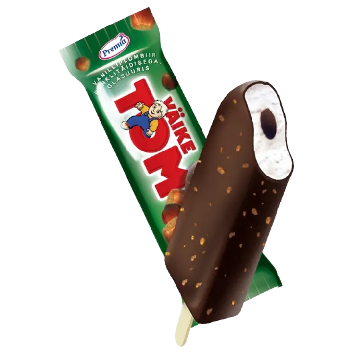 Väike Tom vanillijäätis pähklitäidise ja šokolaadiglasuuriga, 90 ml