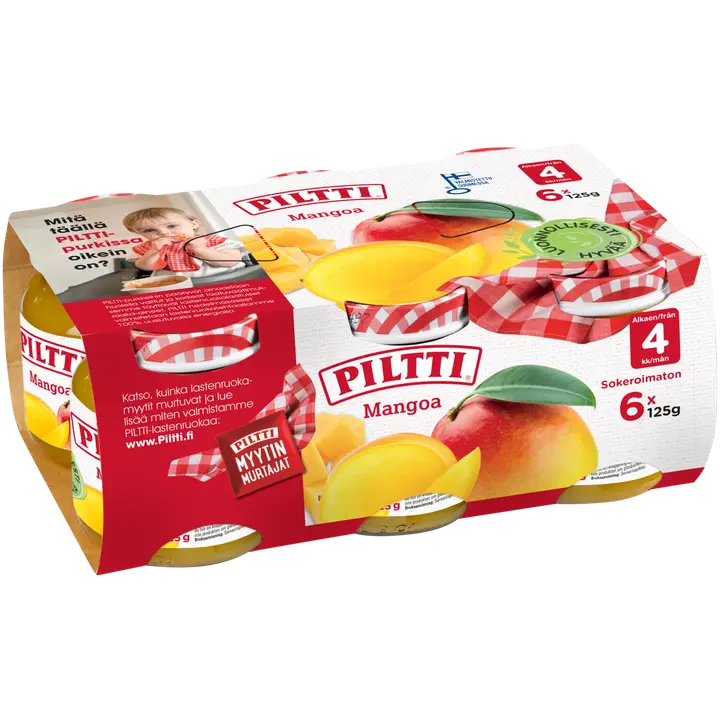 PILTTI 6x125g Mangoa hedelmäsose 4kk